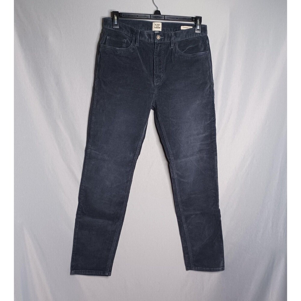 Flint And Tinder Pants Mens 33x32 Gray Corduroy Tapered Fit Stretch Casual